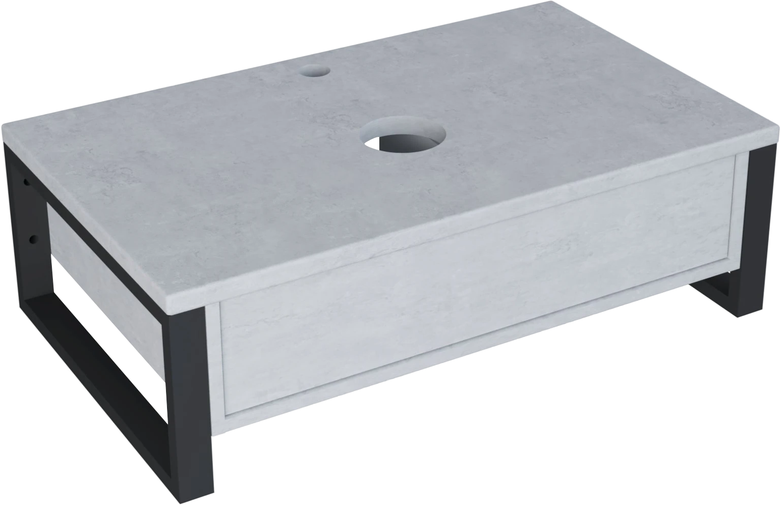 

Тумба под раковину со столешницей 1MarKa Grunge Loft 60П бетон светлый