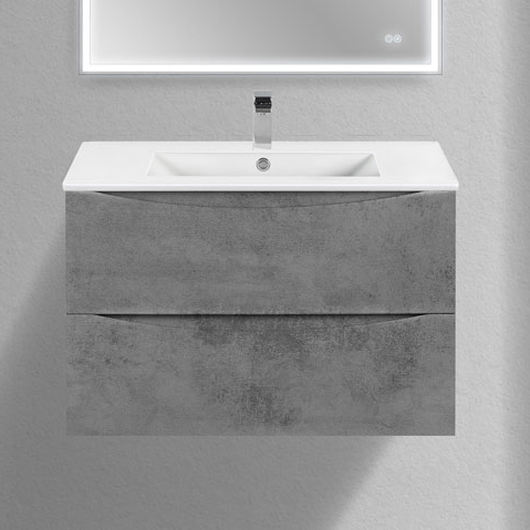 

Тумба с раковиной Vincea Mia Slim 80, 2 ящика, бетон