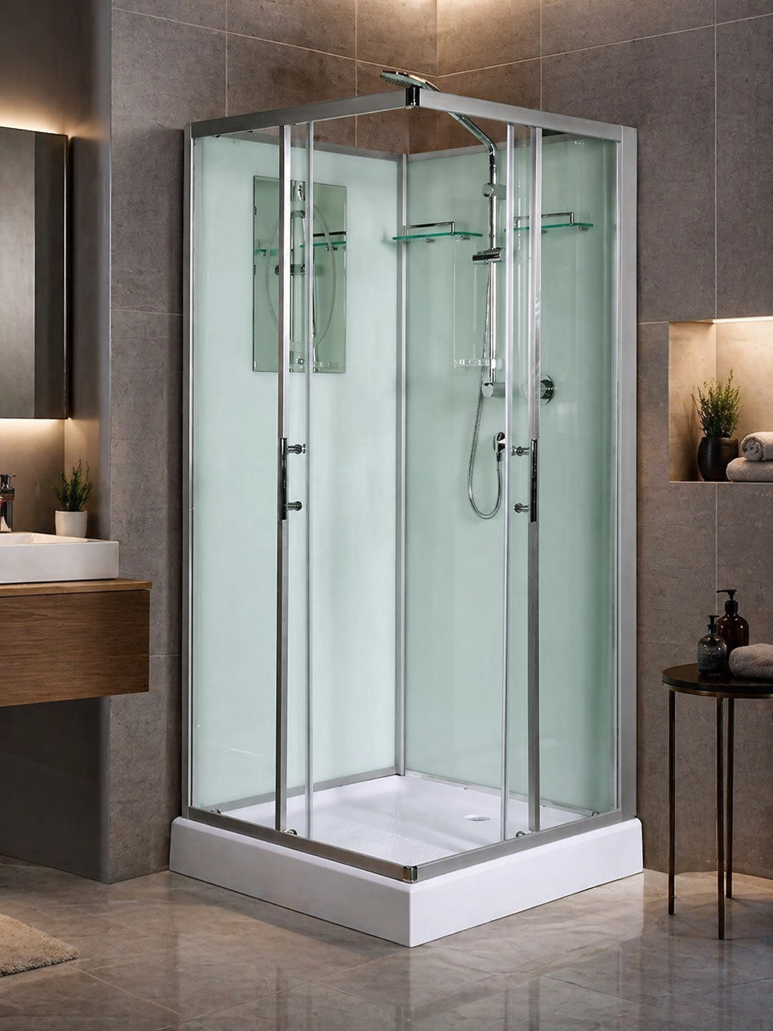 Душевая кабина Weltwasser WW500 Laine 1001 100х100 10000003260 профиль хром, стекло прозрачное