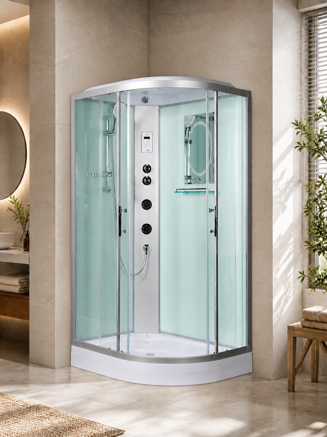 Душевая кабина WeltWasser WW500 Werra 1204 120x90 L 10000006431 с гидромассажем, профиль хром, стекло прозрачное
