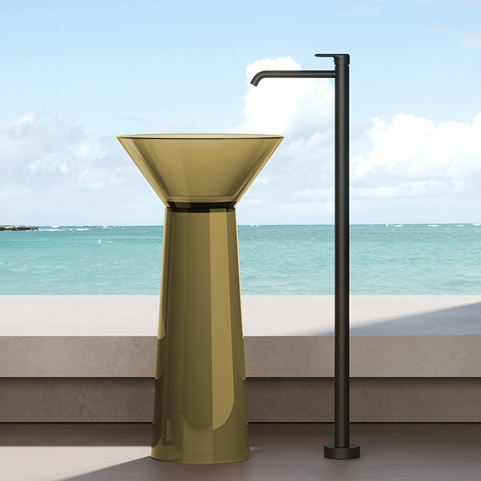 

DEA DESIGN (Pedestal Basin) Раковина напольная 48x48xh90 см, из полимера Glasstech, хромированный д/клапан, цвет Classic Green R6