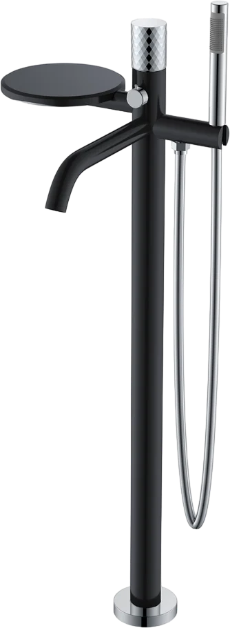 

Напольный смеситель для ванны с душем Boheme Stick 129-BCR black diamond chrome