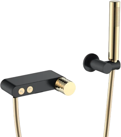 

Смеситель для ванны с душем Boheme Stick черный - золото