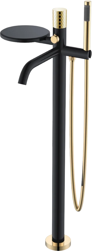 Напольные смесители Напольный смеситель для ванны с душем Boheme Stick 129-BG black diamond gold