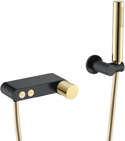 

Смеситель для ванны с душем Boheme Stick черный - золото