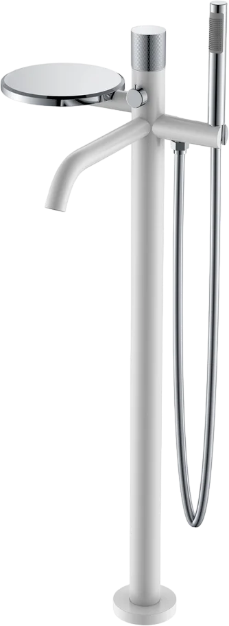 

Напольный смеситель для ванны с душем Boheme Stick 129-WCR.2 white touch chrome