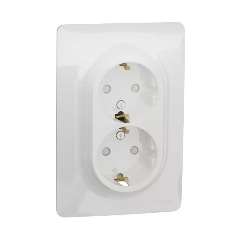 

Розетка двойная Schneider Electric Unica New с/з со шторками NU206718