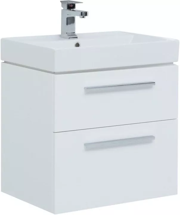 

Тумба с раковиной Aquanet Nova 60 белый глянец