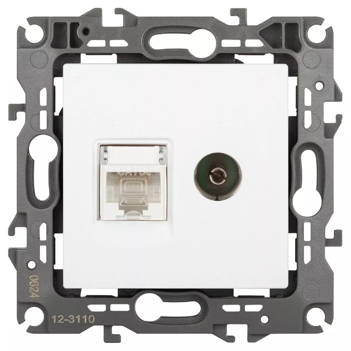 

Розетка комбинированная RJ45+TV Эра 12-3110-01М Б0065691