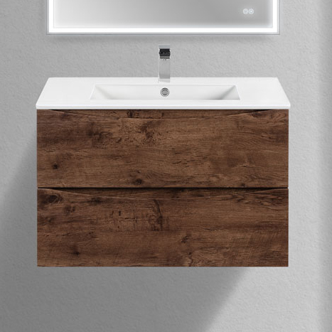 

Тумба с раковиной Vincea Mia Slim 80, 2 ящика, темное дерево