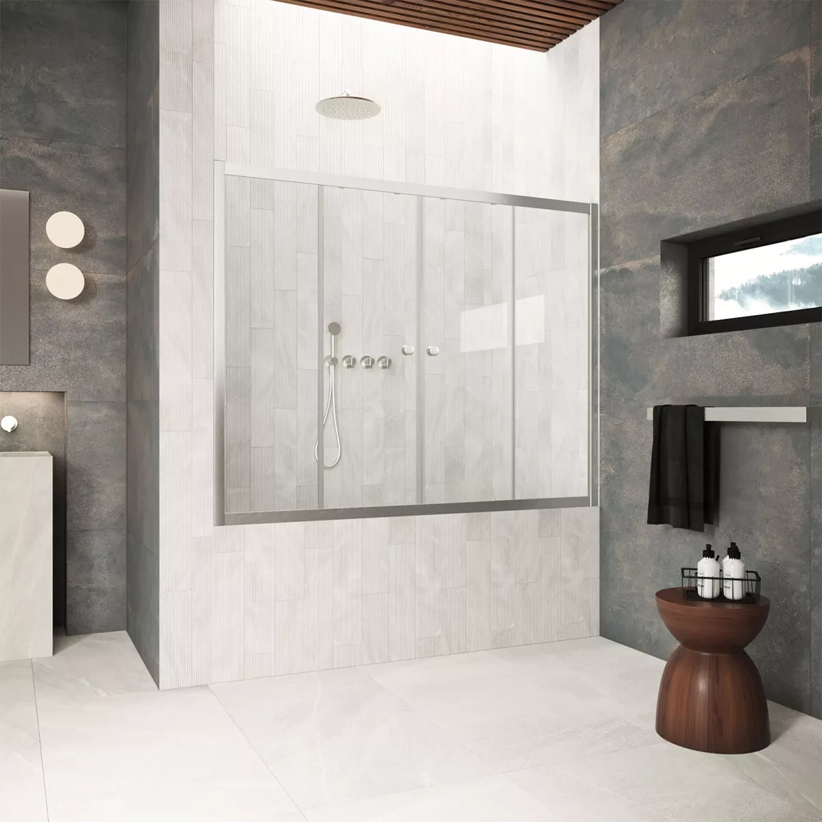 

Шторка на ванну Vegas Glass Z2V Protec 185 04 01 профиль никель, стекло прозрачное