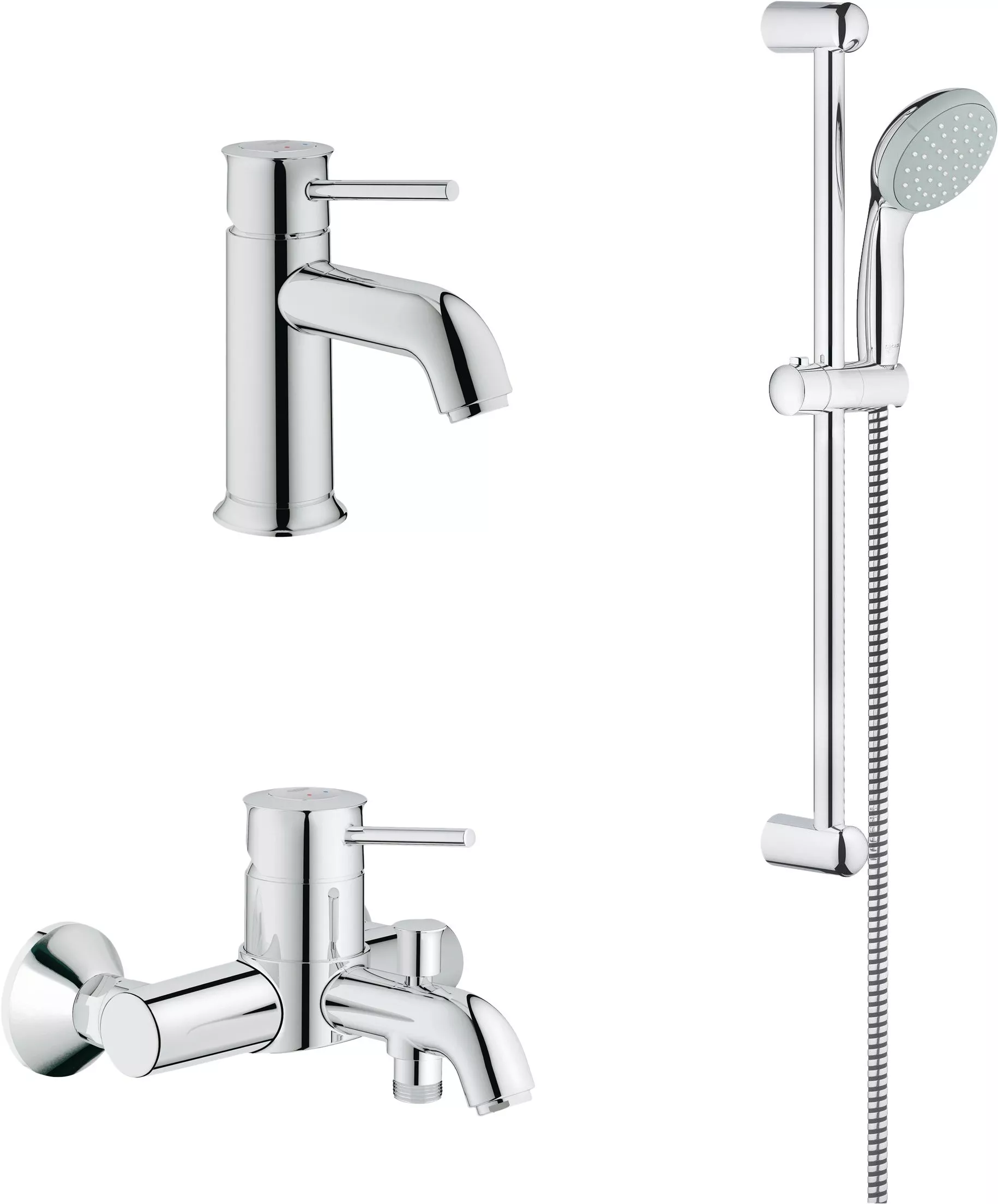 Душевой комплект Grohe BauClassic 124404, цвет хром