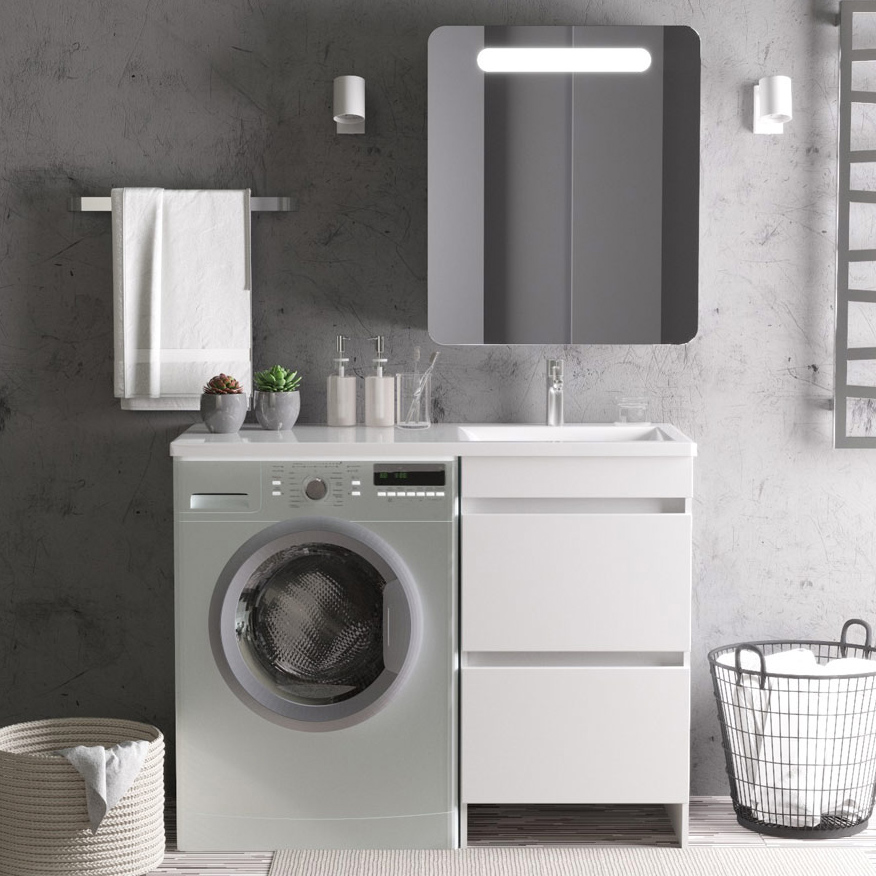 

Мебель для ванной комнаты Orange Sistema 110 R с ящиками, под стиральную машину