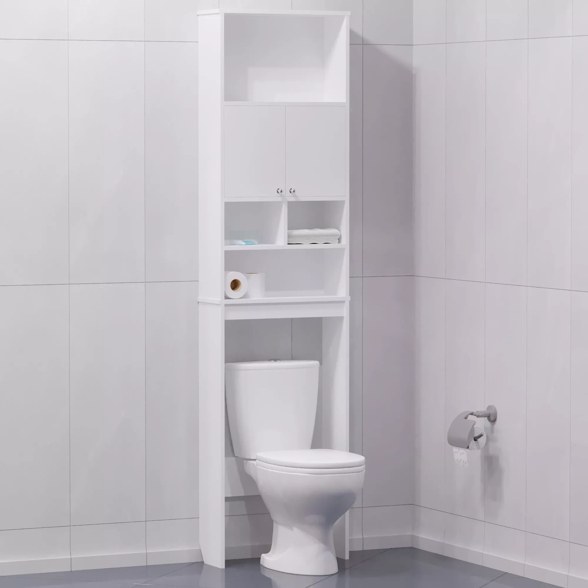 Шкаф Corozo Комфорт 55 для туалета, цвет белый SD-00000342 - фото 1