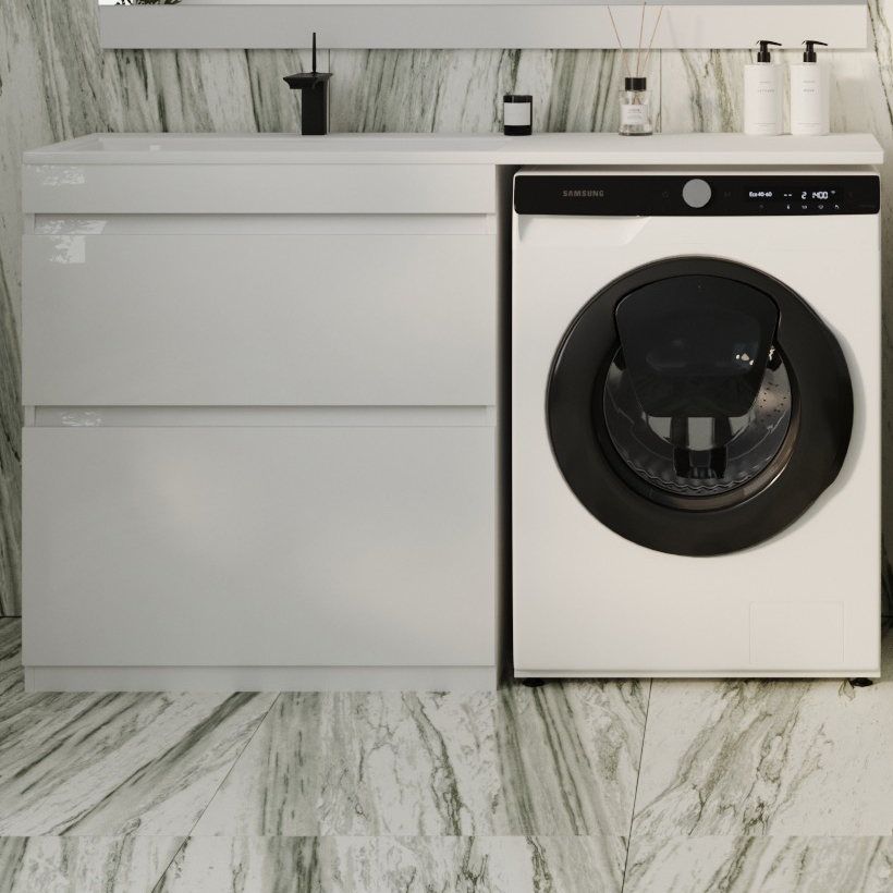 

Тумба с раковиной Style Line Даллас 140 Люкс, напольная, 2 ящика L