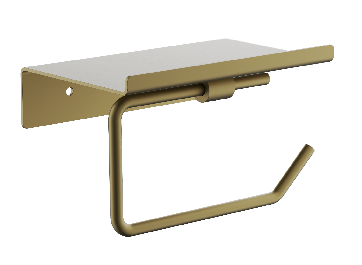 

Держатель туалетной бумаги BELZ B900 B9001-5 с полкой для телефона, брашированное золото