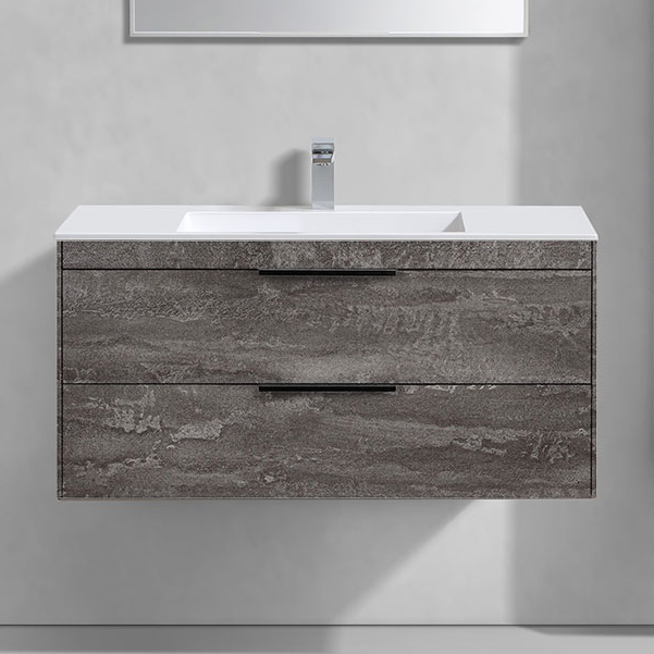 

Тумба с раковиной Vincea Chiara 2D 100, 2 ящика, камень, с белой раковиной
