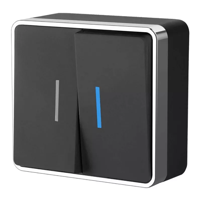 

Выключатель двухклавишный Werkel Gallant (черный/хром) W5020135 4690389164224