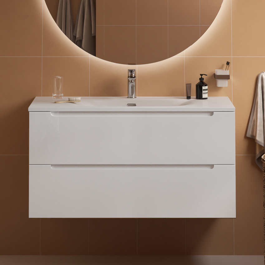 

Тумба с раковиной BelBagno Etna 100 bianco opaco, раковина BB-8099-100