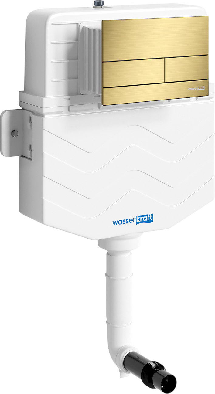 

Смывной бачок скрытого монтажа Wasserkraft Aller 10TLT.031.ME.MG04 с кнопкой смыва матовое золото