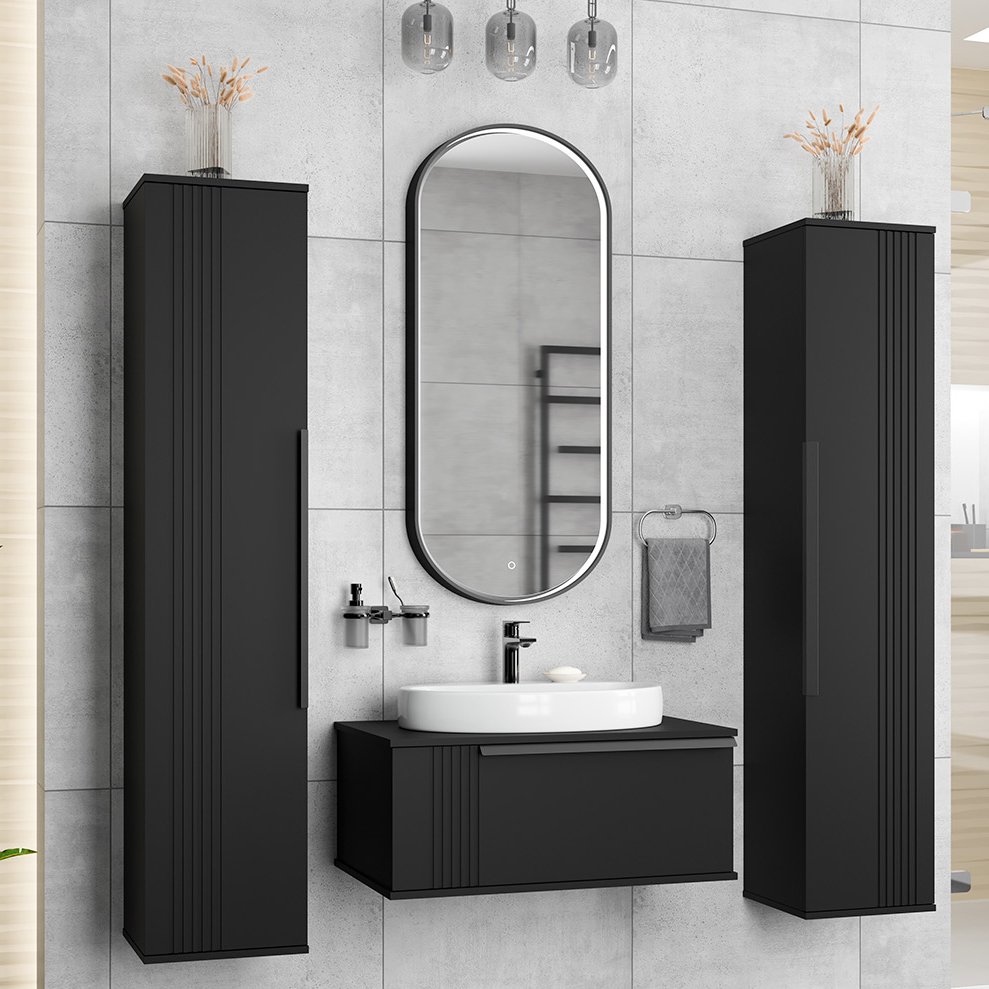 

Мебель для ванной комнаты Brevita Savoy 80 подвесная, черная