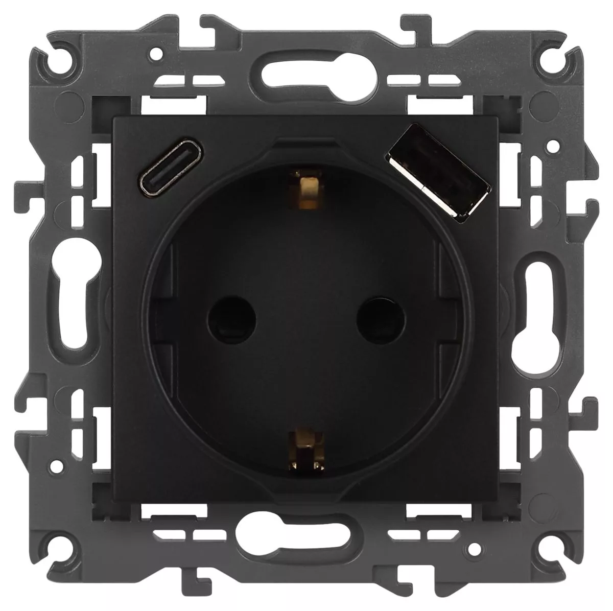 

Розетка со шторками с USB type-A+C Эра Elegance 14-4108-05 Б0067724