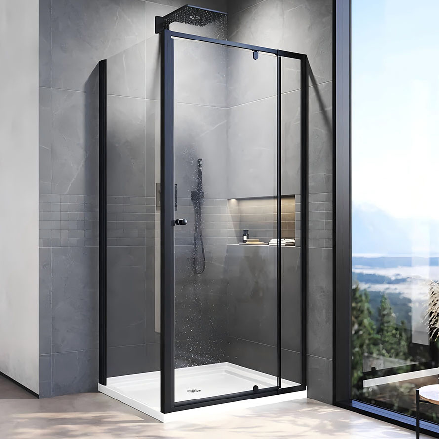 

Душевой уголок Veconi Rovigo RV-026B 80х100 см, профиль матовый черный, стекло прозрачное