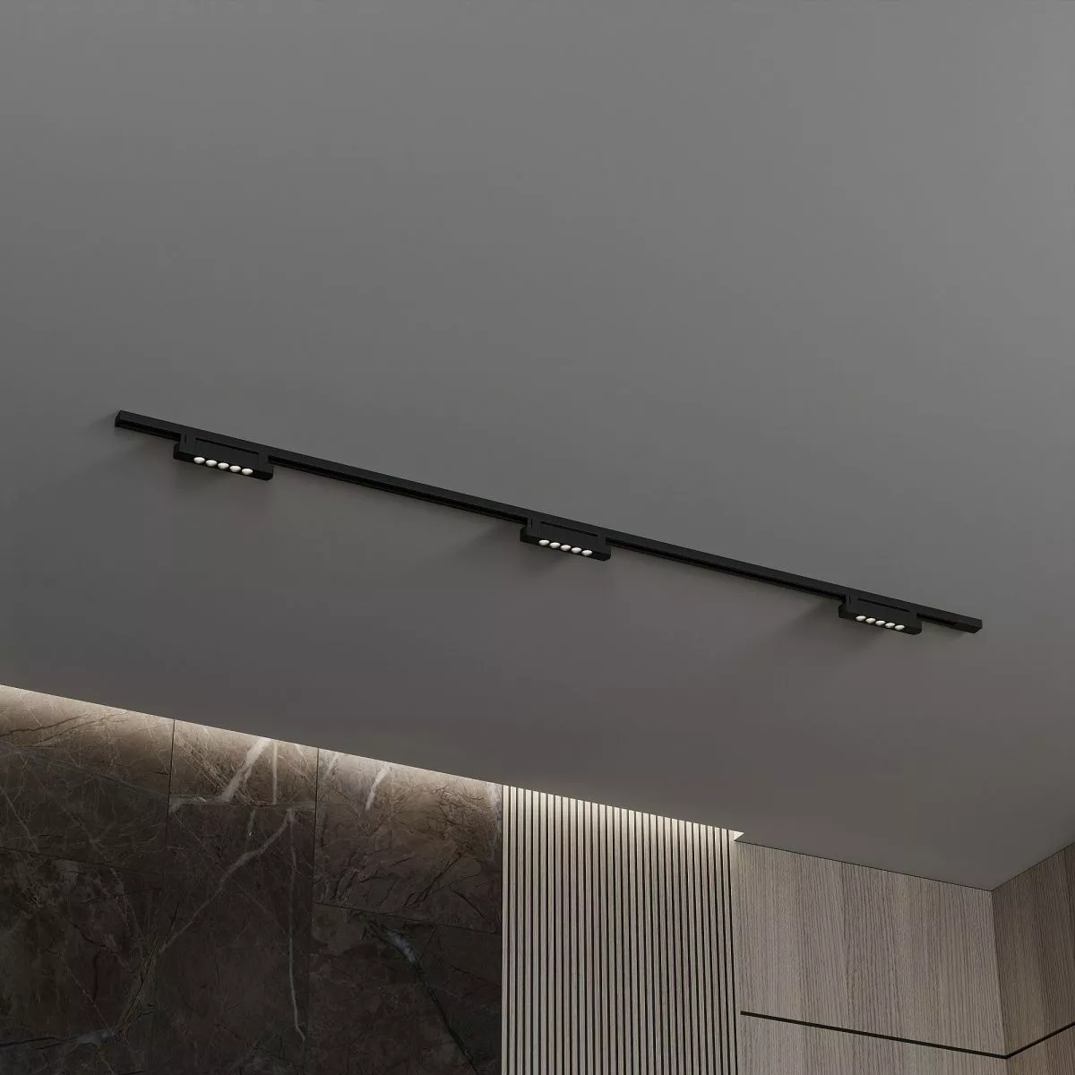 

Трековая система со светильниками №9 однофазная накладная Skylite (220В, форма - прямая, 2м, 3000K) черная Hesby Lighting HSBL_kompl_S009_NI2B3K