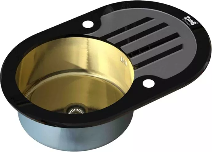 

Мойка кухонная Zorg Glass GL-7851-OV-BLACK-BRONZE бронза