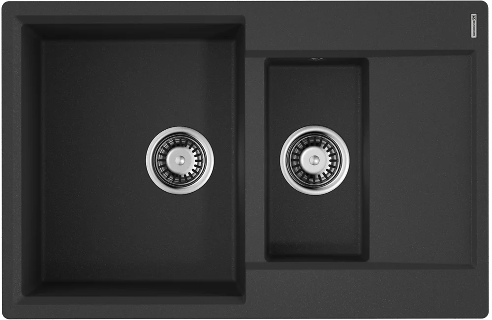 

Мойка кухонная двойная Omoikiri Daisen Tetogranit 78х51 черный матовый