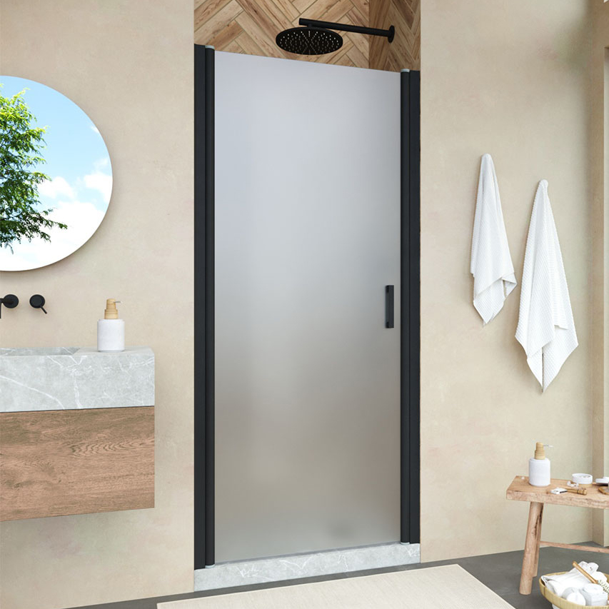 

Душевая дверь в нишу Vegas Glass EP Novo 65 02М 10 профиль черный матовый, стекло сатин