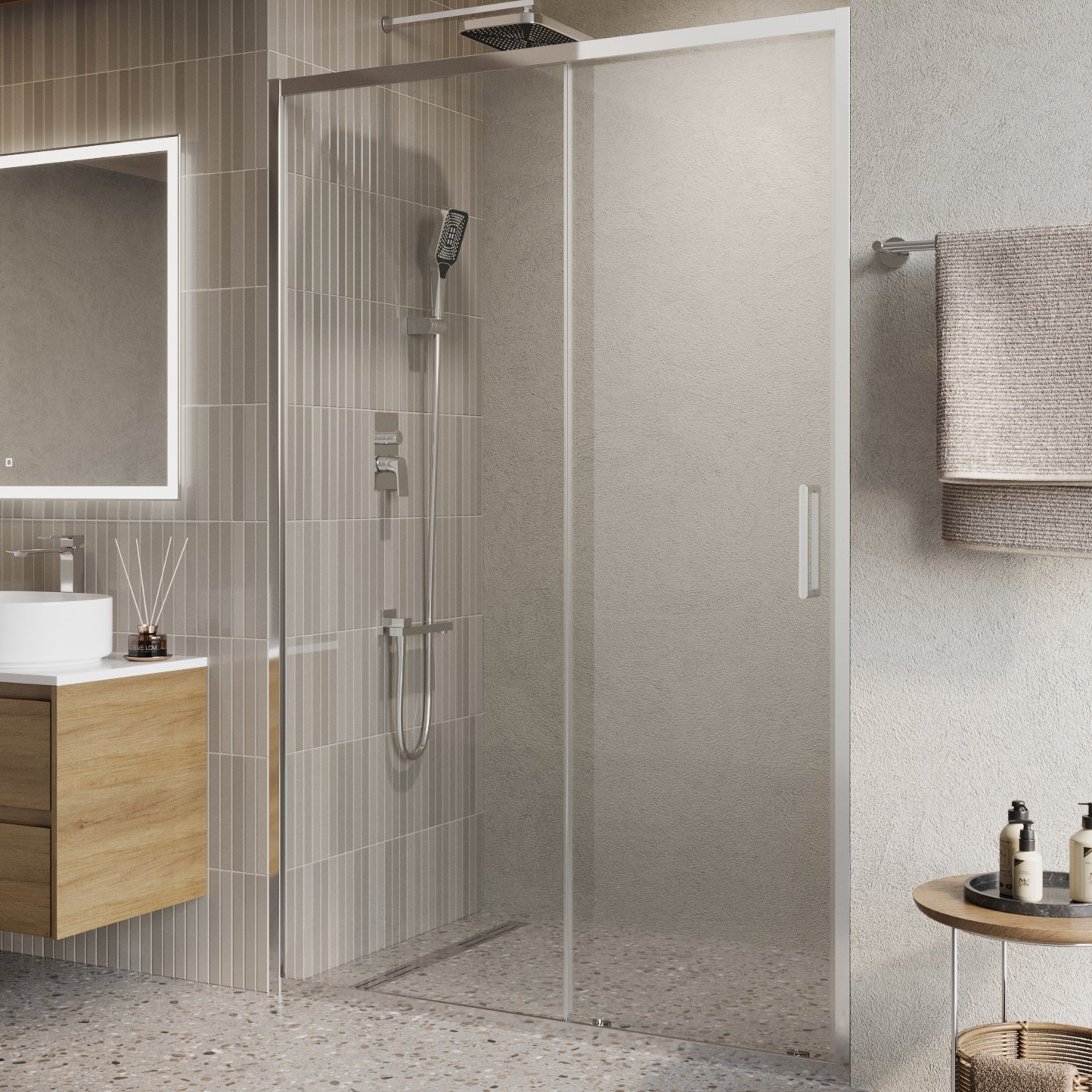 

Душевая дверь в нишу BelBagno Luce BF-1-130-C-Cr профиль хром, стекло прозрачное