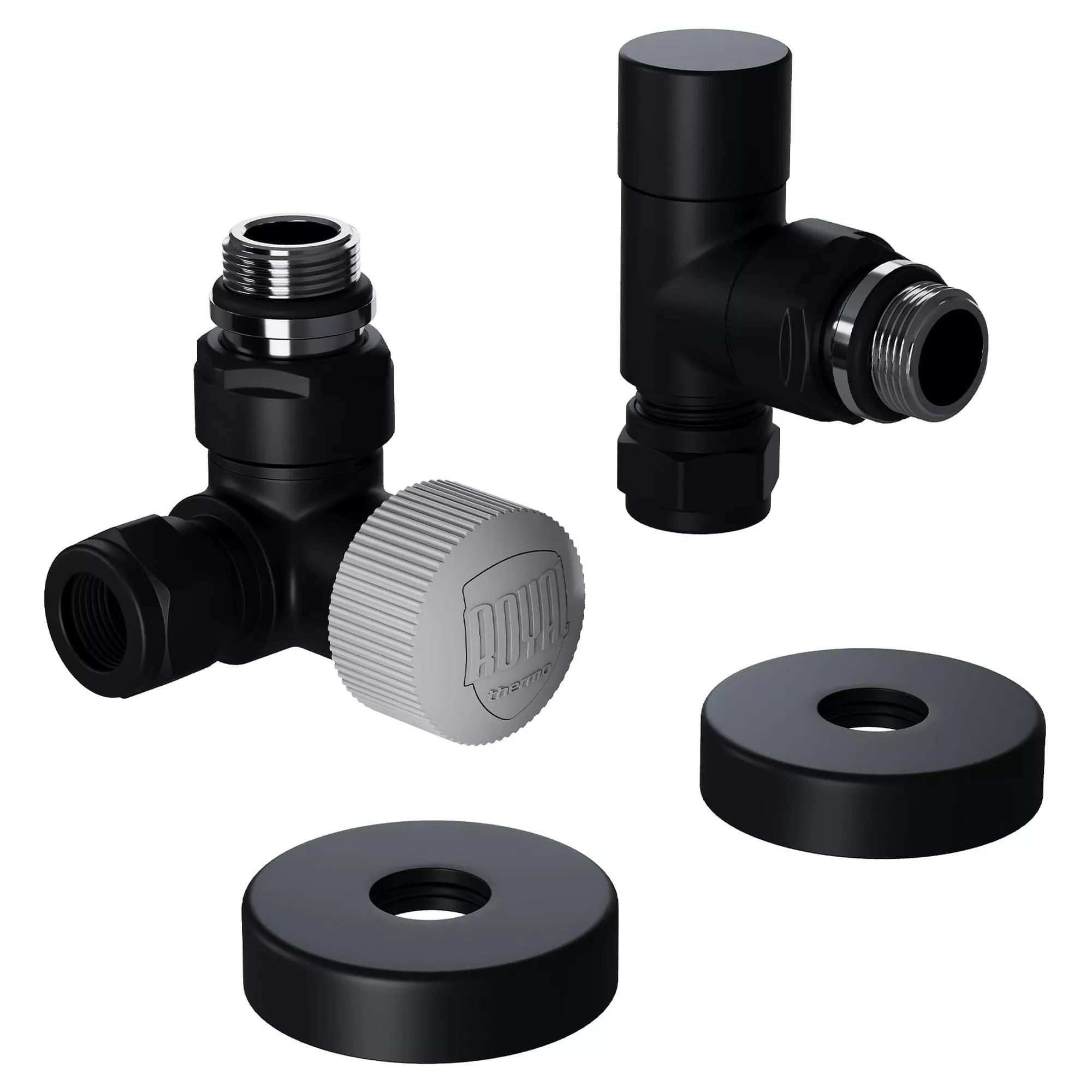 

Набор термостатический трехосевой Royal Thermo Design Pro 15мм М30х1,5 (Черный)