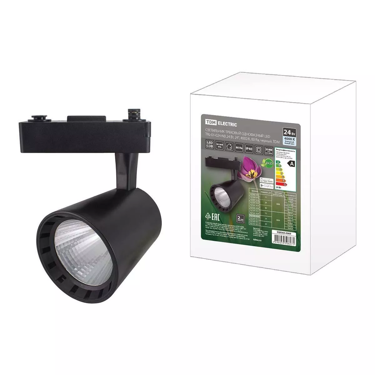 

Трековый светодиодный светильник TDM Electric TRL-01-024-NB SQ0369-0009