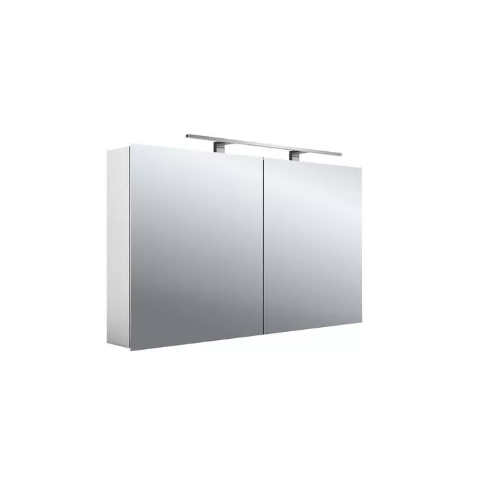 

Emco Asis mee Зеркальный шкаф 1200х153хh700мм, навесной, 2 дверки, 2 стекл.полки LED-подсветка, розетка, алюминий