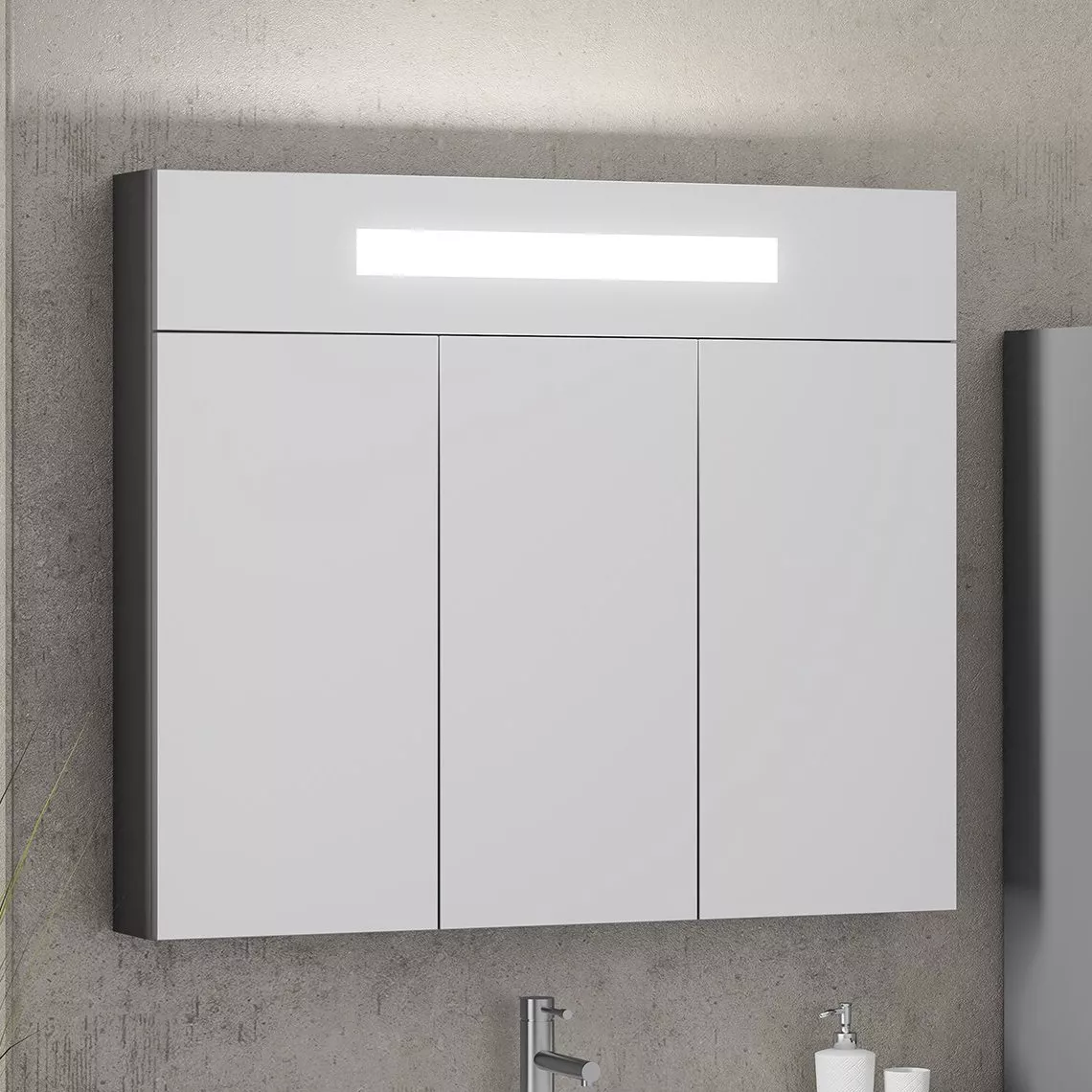 

Зеркало-шкаф Opadiris Кристалл 90, Серый