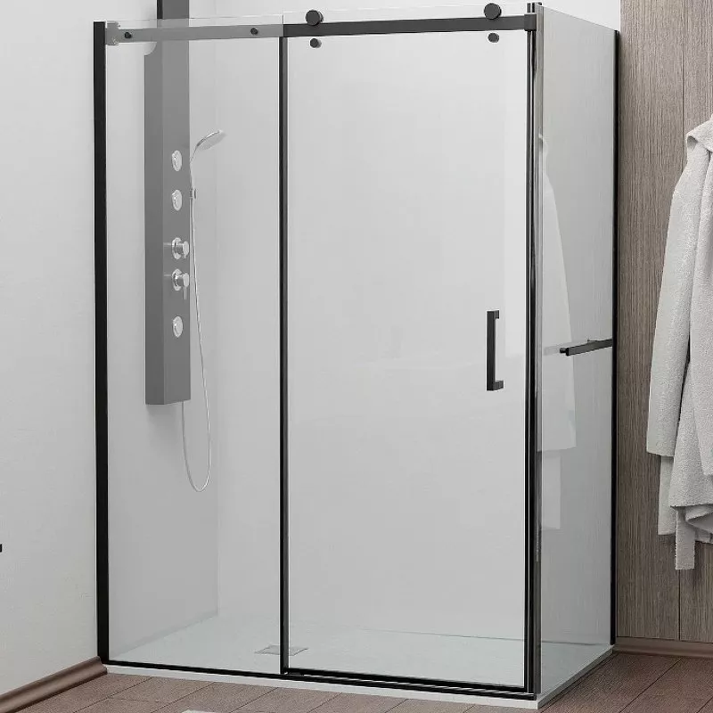   Santehnika Room Душевой уголок RGW Tornado TO-44-1B 140х80 020744148-14 профиль черный, стекло прозрачное