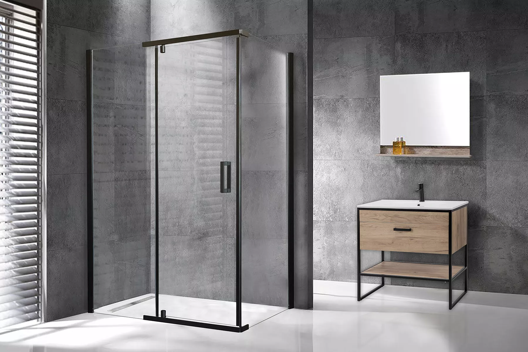 

Душевой уголок Royal Bath HPVD 100х80 профиль черный стекло прозрачное