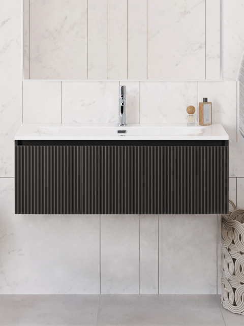 

Тумба с раковиной BelBagno Uno 100 подвесная, 1 ящик, матовая темно-серая