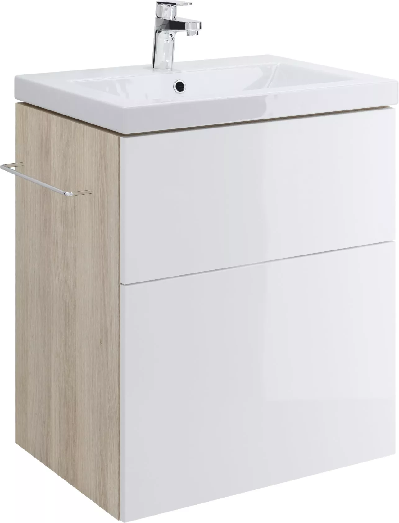 

Тумба для комплекта Cersanit Smart 60 ясень, белая, подвесная