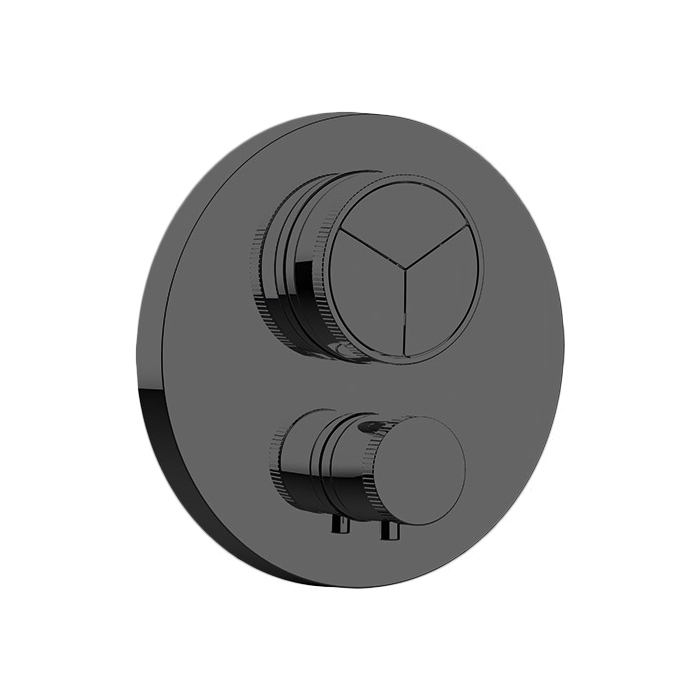 

ALMAR (Core) Внешняя часть термостата на 3 потреб, Round, система Push,3 клавиши,латунь/пластик, PVD цвет Absolute Black AB