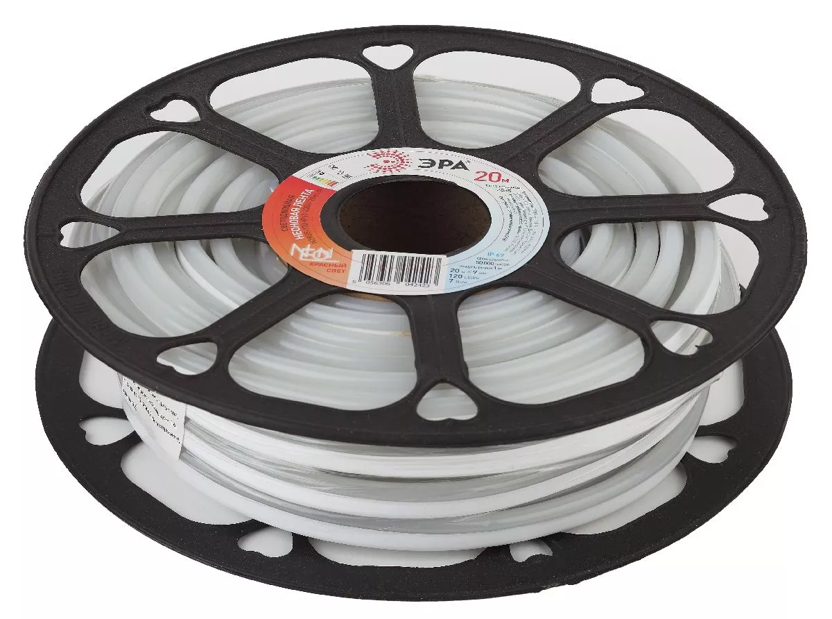 

Светодиодная неоновая лента Эра 220В 2835 7Вт/м красный 20м IP67 N2835-120-IP67-220V-20m-R Б0043077