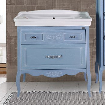 Тумба под раковину без столешницы ASB-Woodline Модерн 85 рошфор белая патина 57650₽