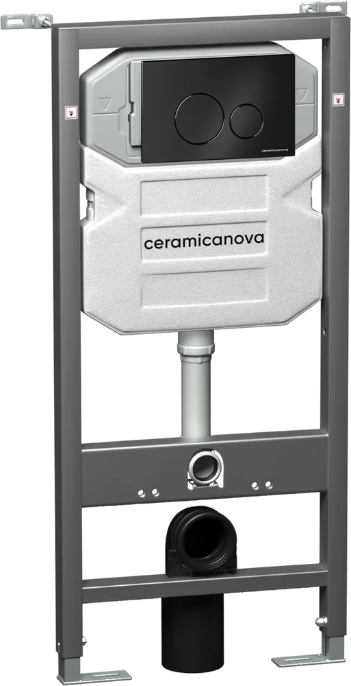 Система инсталляции для унитазов Ceramica Nova Envision с кнопкой Round черной матовой CN1001B - фото 1