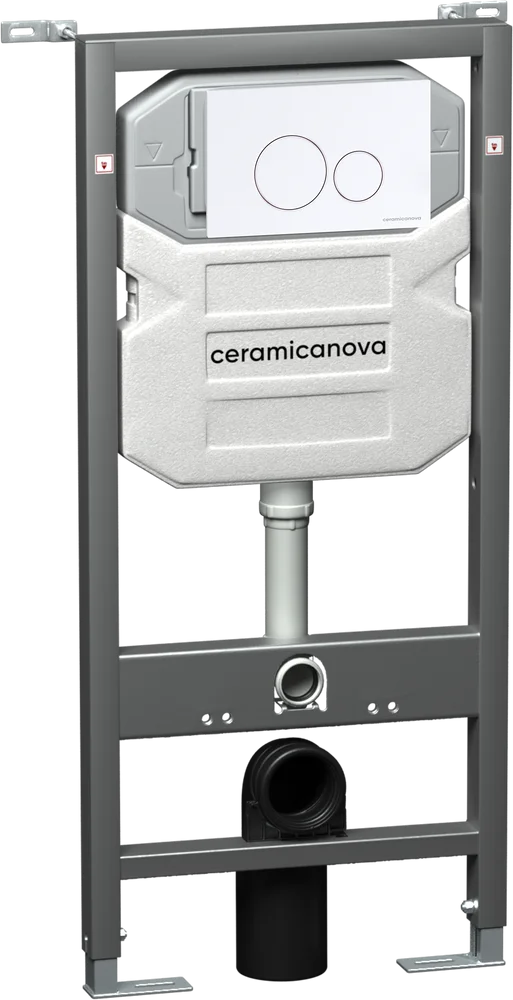 Система инсталляции для унитазов Ceramica Nova Envision с кнопкой Round белой матовой CN1001W - фото 1