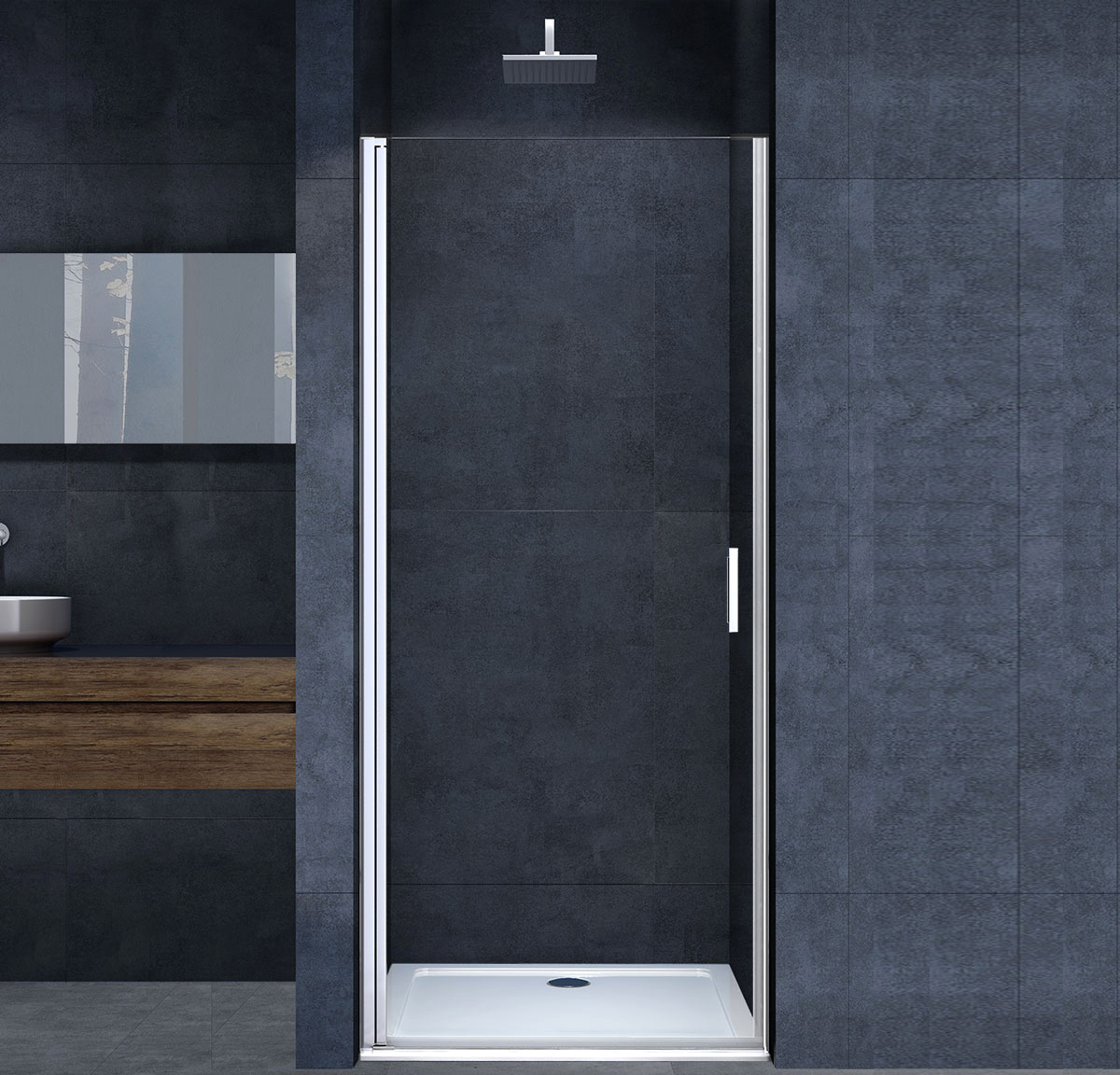 

Душевая дверь в нишу Vincea Alpha VDP-3AL100CL 100x195, профиль хром