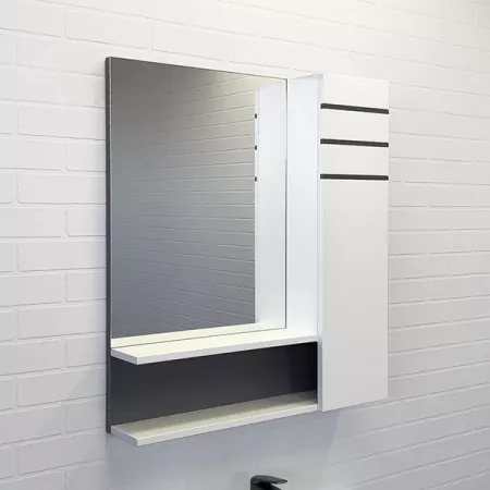 

Зеркало-шкаф Comforty Нарва 70 белое матовое