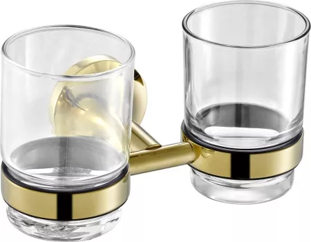 Стакан для зубных щеток двойной AltroBagno Corposo золотой глянцевый