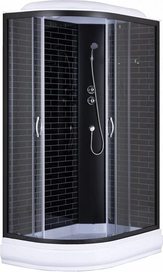 

Душевая кабина Loranto Sunway 120х80 хром с кирпичным узором стекло тонированное