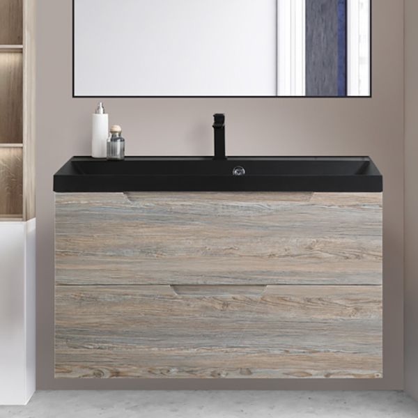 Тумба с раковиной BelBagno Vittoria 90 подвесная pino черная матовая раковина 62600₽